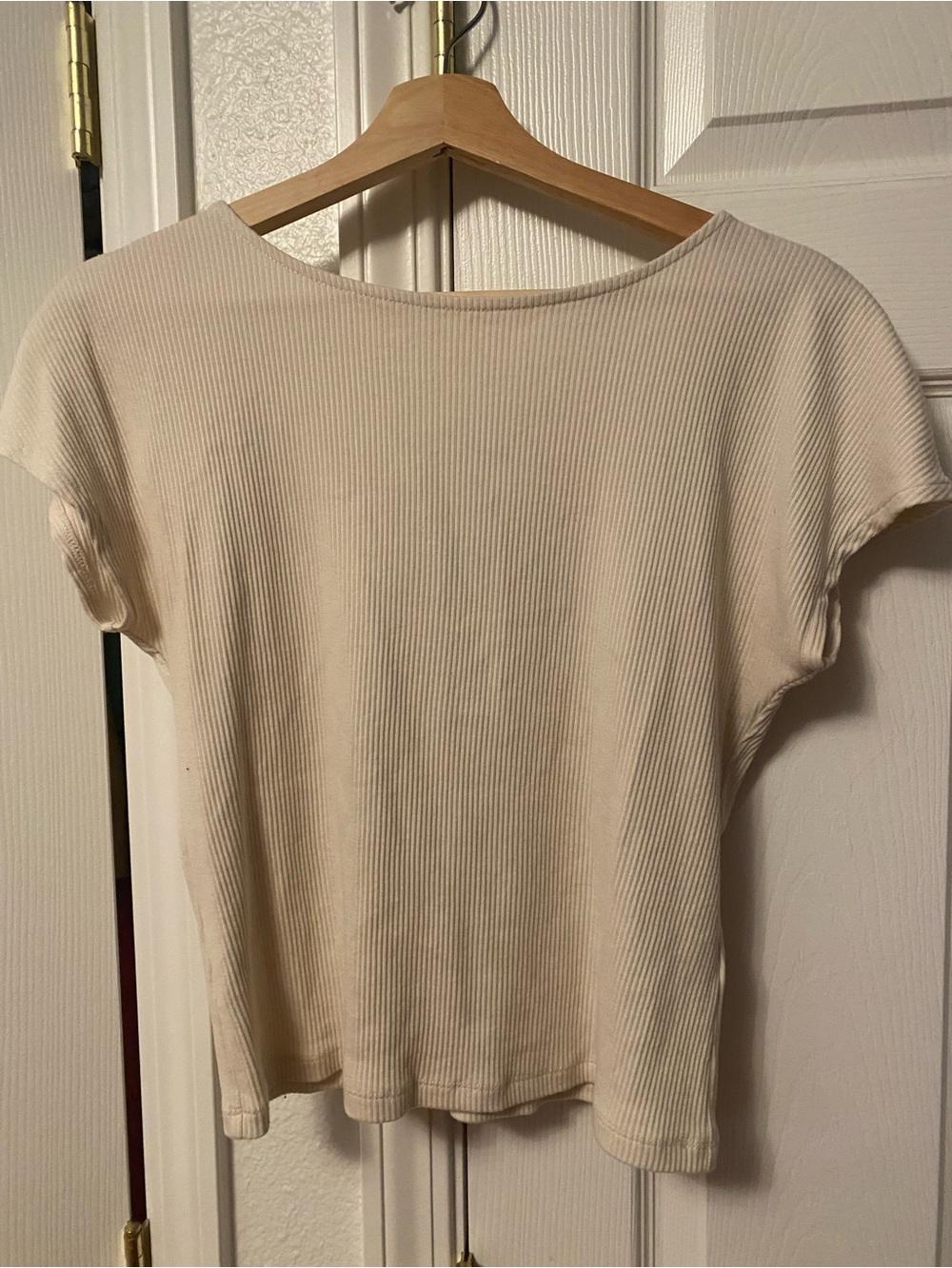 J. Crew Women's Short-Sleeve Ribbed Boat Neck Tee — Cream